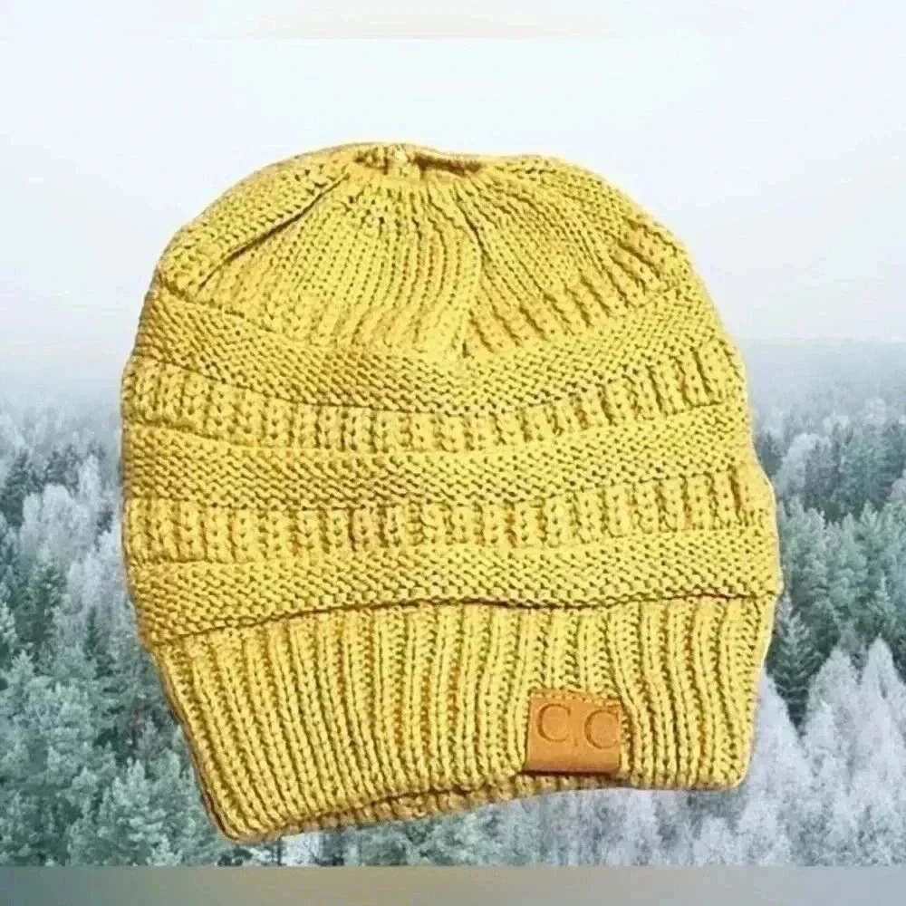 NWOT C.C. hat with bun/ponytail